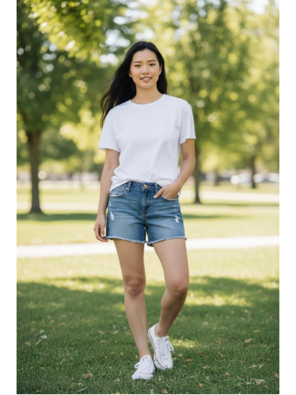 Women's Kensie Blue Distressed Jean Shorts Juniors 7